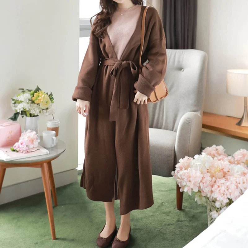 New Vintage Knitting Cardigan Sweater Women Dress Winter Long Knitted Dresses loose Oversize Lady Robe Vestidos |