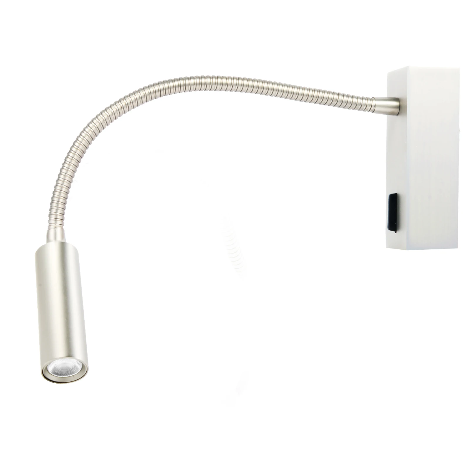 

Meanyee Wall Mount Reading Lamp Headboard Bedside Lights with Switch/Flexibel Gooseneck/Surface/Brushed Nickel/3000K CREE LED
