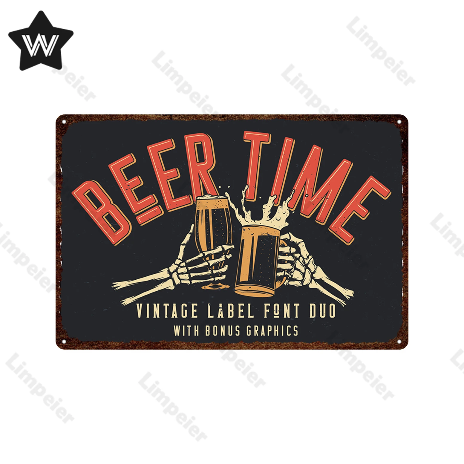 Beer Time Vintage Wall Stickers Drink Metal Poster Bar Club Sign Tin Plaque Retro Shabby for Man Cave Decor | Дом и сад