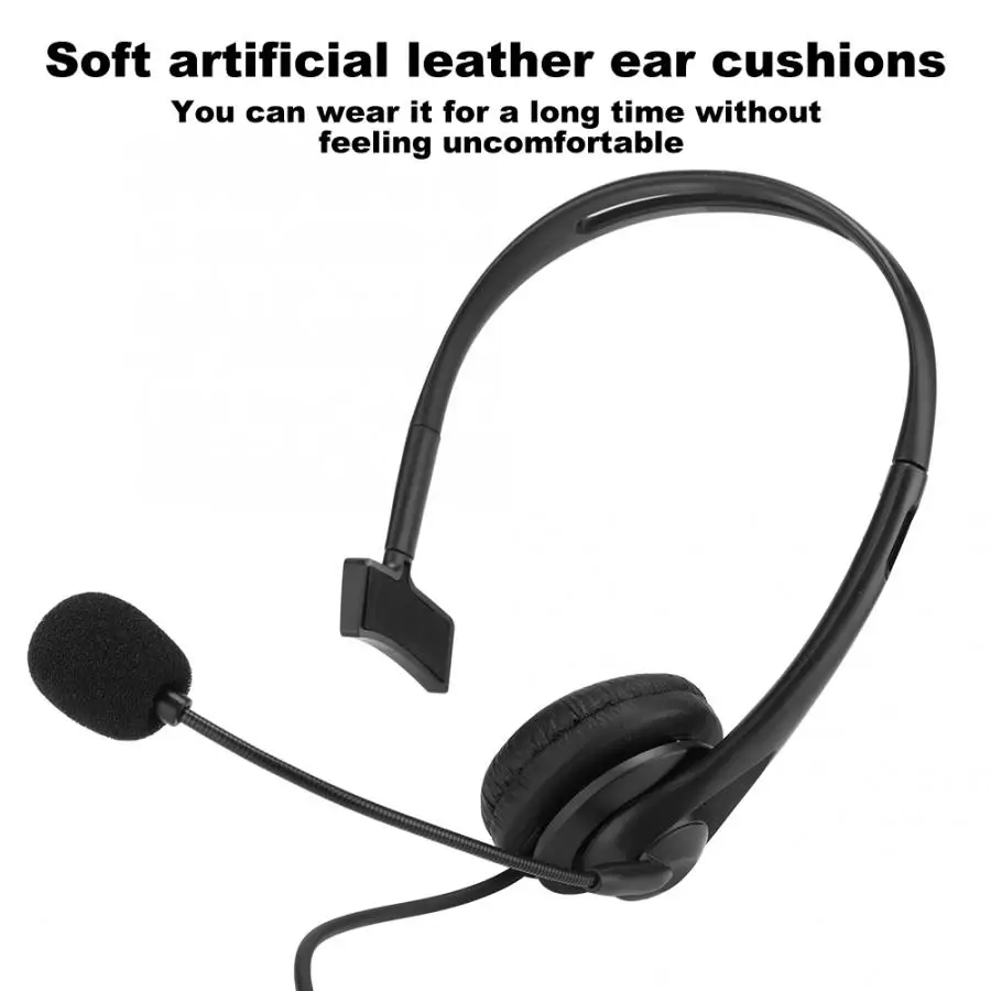 Single Side Monaural Headset Ergonomic with Artificial Leather Ear Cushion Adjustable Headband | Мобильные телефоны и