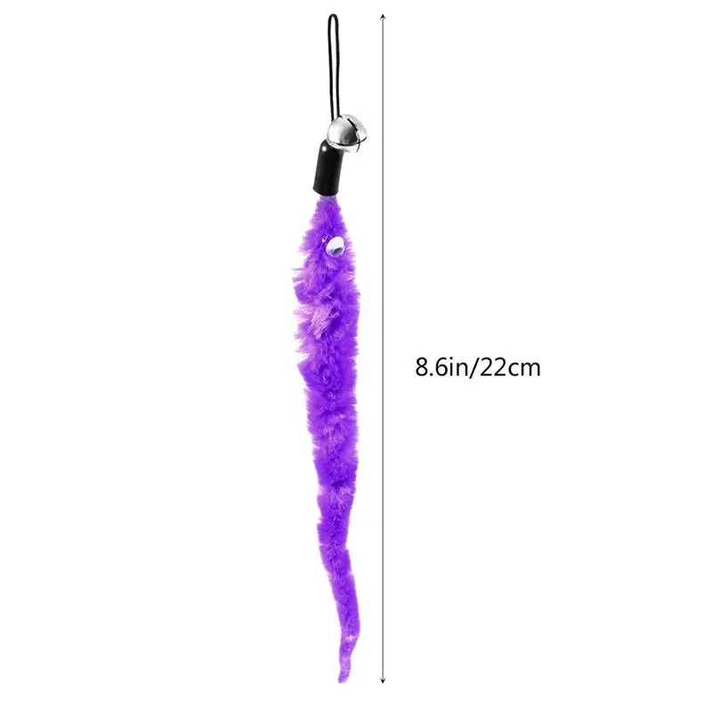 

5pcs Colorful Cat Teaser Wand Rod Chase Toys Replacement Refill Plush Worms Pet Cat Interactive Toy Training Playing Stick Toy