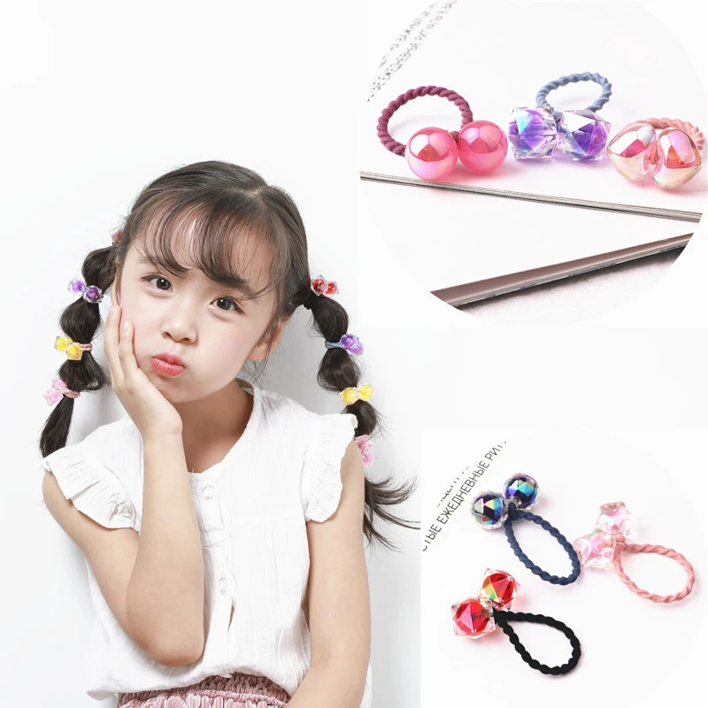 

10PCS New Cute Colorful Cartoon Kids Elastic Hair Bands Children Ropes Girls Accessories Baby Headdress Princess Headwear