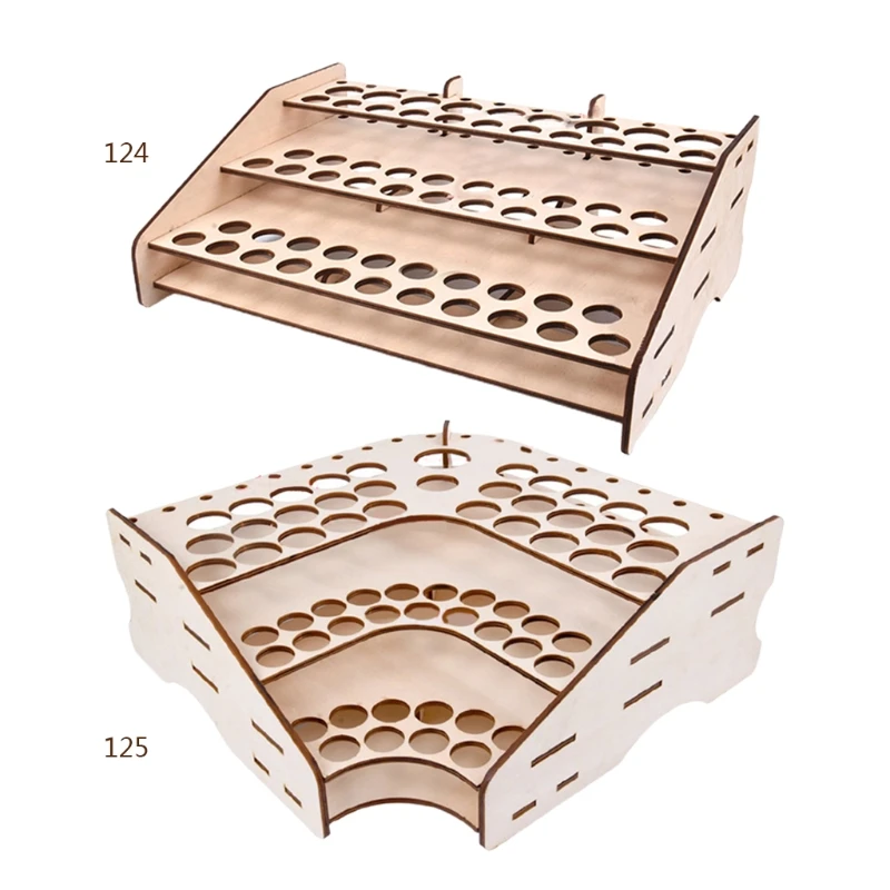 

F62A 3 слоя деревянная стойка для краски бутылка с пигментом для хранения Организатор Цвет краска чернила