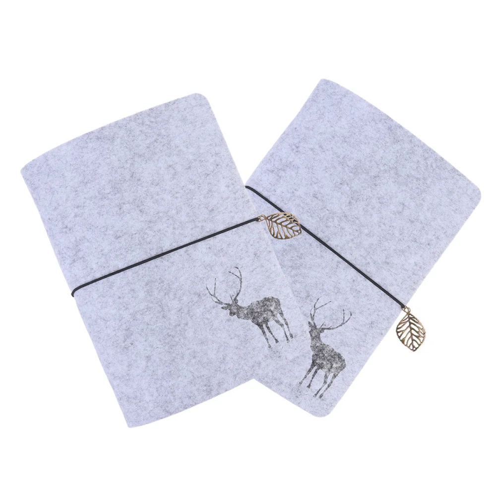 

Felt Cover Notebook Simple Notepad Memo Notebook Creative Note Pads Writing Notebook A6 Light Grey