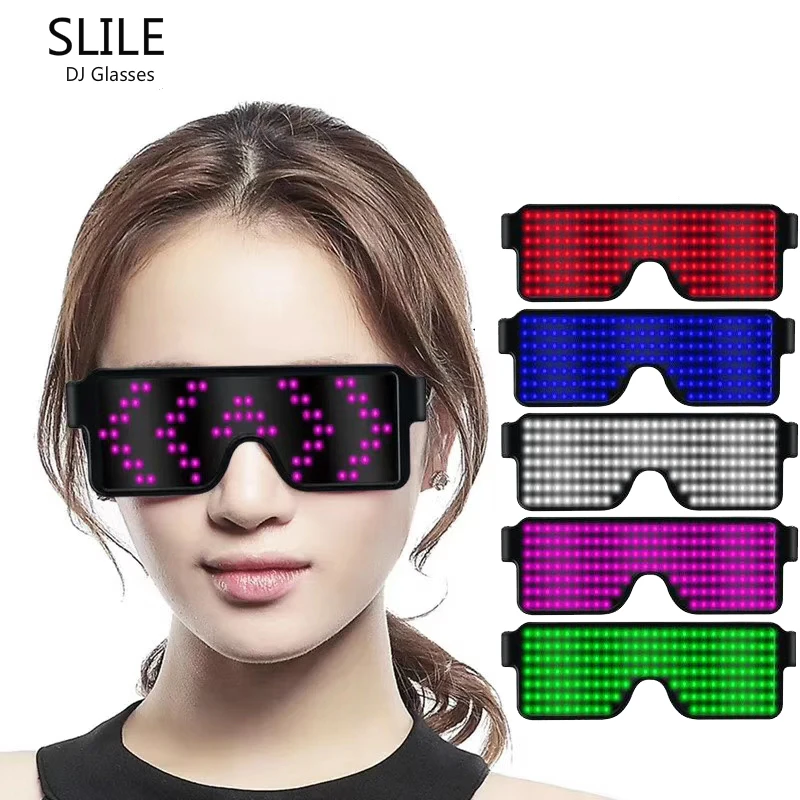 SLILE 2020 LED Дисплей быстрая вспышка модные вечерние очки со светодиодной подсветкой