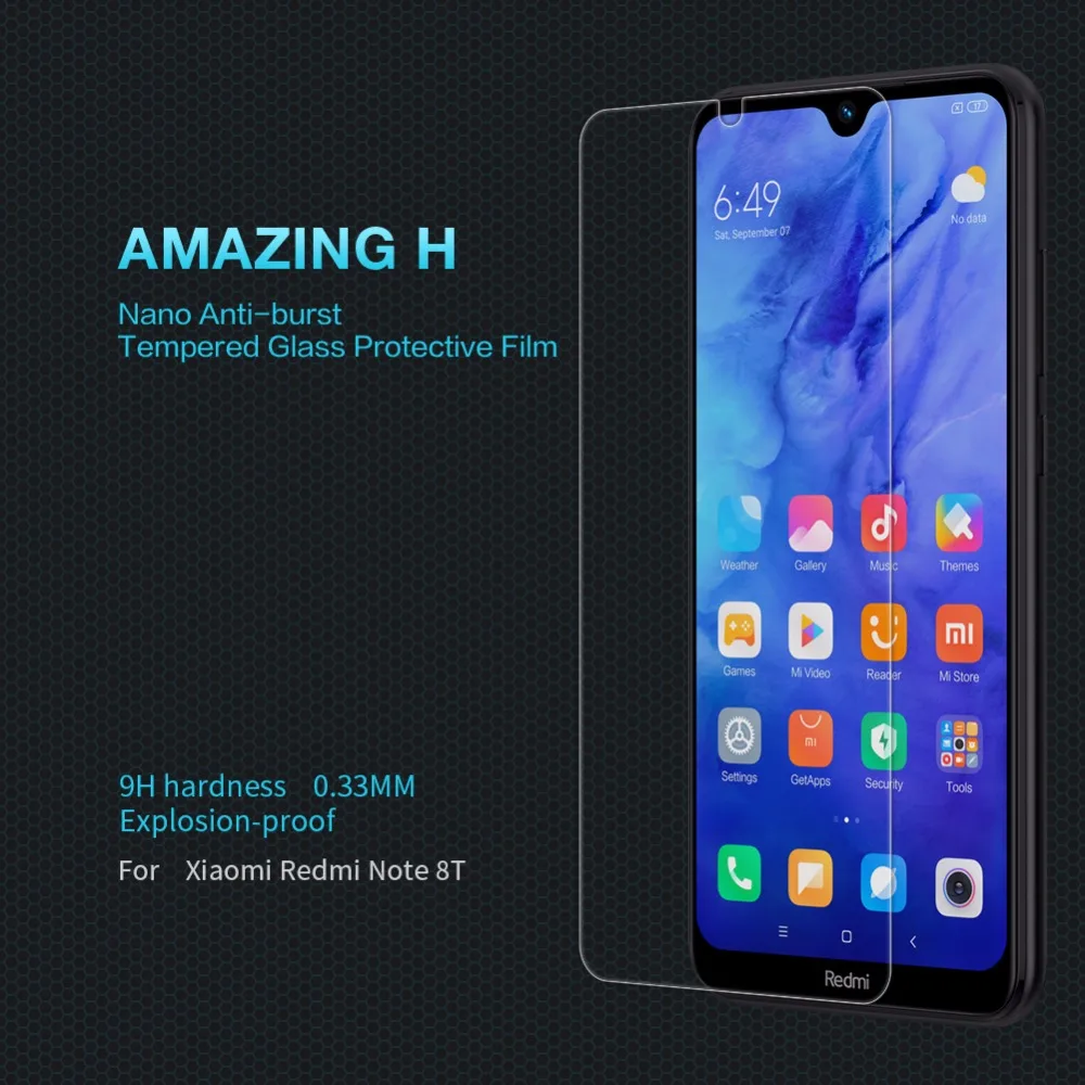 Защитная пленка из закаленного стекла для xiaomi redmi note 8 T NILLKIN Amazing H Nanometer, Противоударная пленка для redmi note 8 T