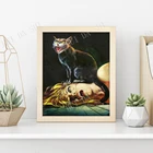 Кошка царапает лихорадку!  Набор инструментов Черная кошка, принт ужасов  кошка, леди  винтажный постер фильма ужасов кошки  готические мертвые, жуткие, злые, мертвые крови