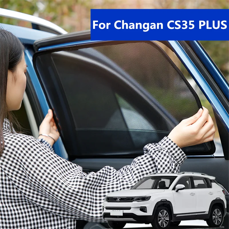 Автомобильный козырек для окон Changan CS35 PLUS 2018 2019 2020 2021 сетка с УФ защитой магнитный