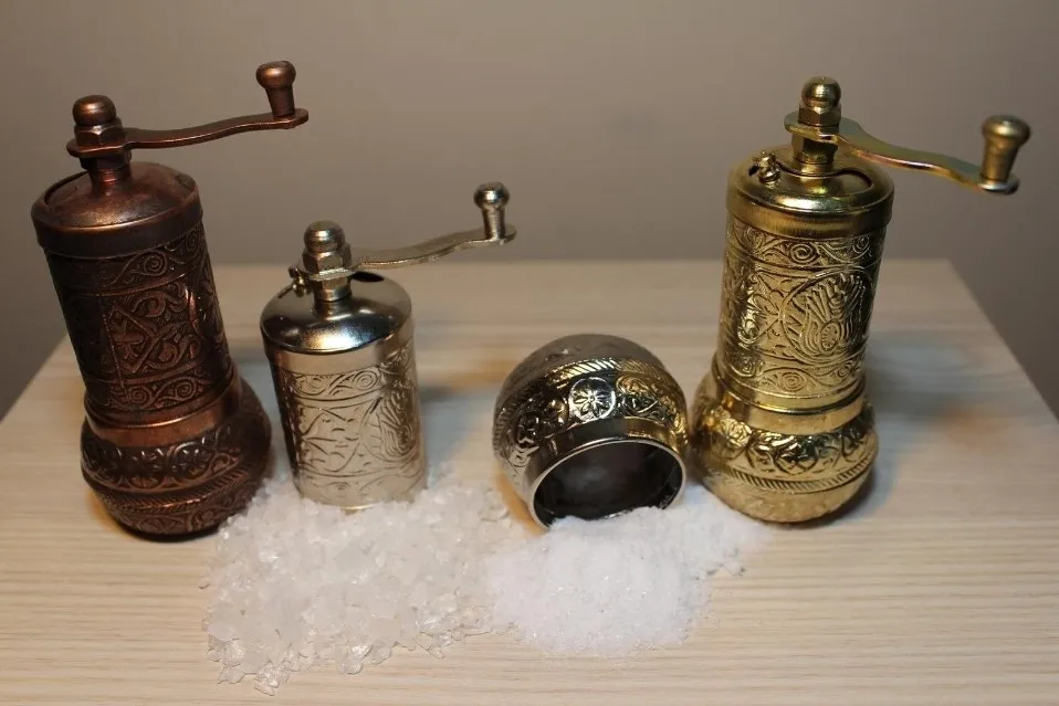 1 шт. Подлинная Анатолийская ручная медная мельница для соли и перца специй 4 3