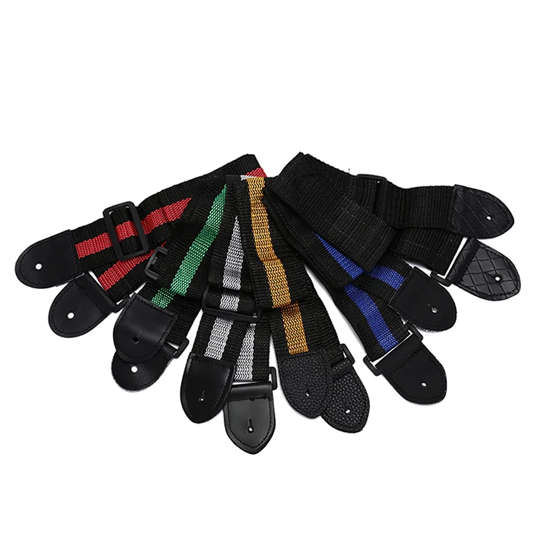 

1Pc Acoustic Electric Guitar Strap Guitar Bass Nylon Adjustable Belt Guitar Strap Adjustable Length 125.5cm Color Random