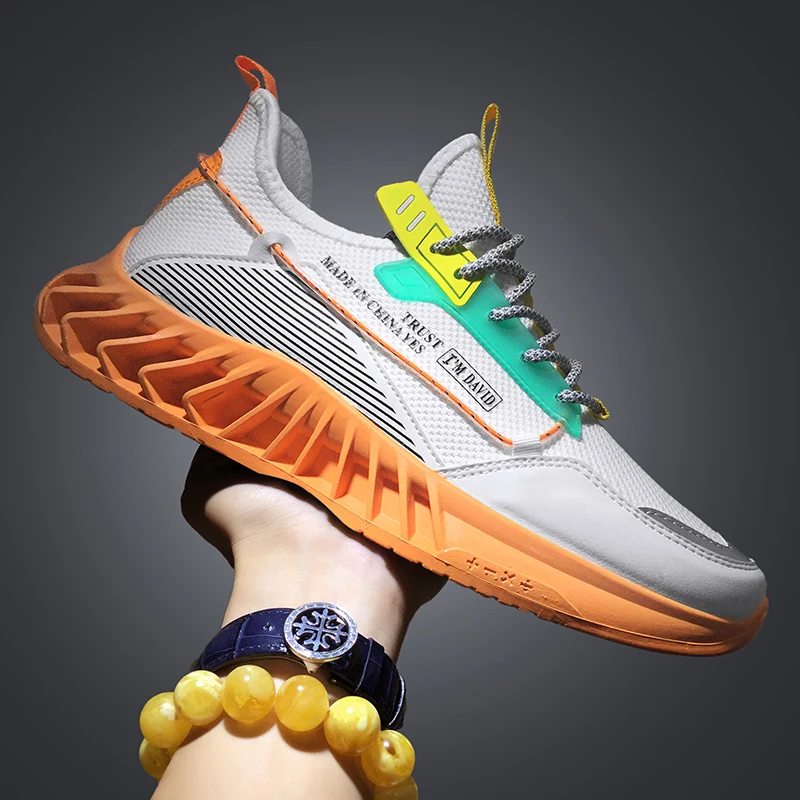 

Colorful Honeycomb Men's Sports Shoes Tpu on Side Athletic Running Shoes Man Elastic Decoration Man Casual Shoes Sneaker Men