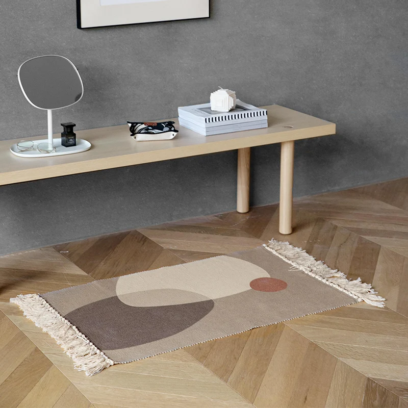 Холщовый коврик Morandi смешанных цветов продолговатый ковер с кисточками коврики