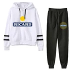 Костюм спортивный Ricard мужской, модная толстовка с капюшоном и штаны, пуловер с капюшоном, комплект из 2 предметов, весна-осень