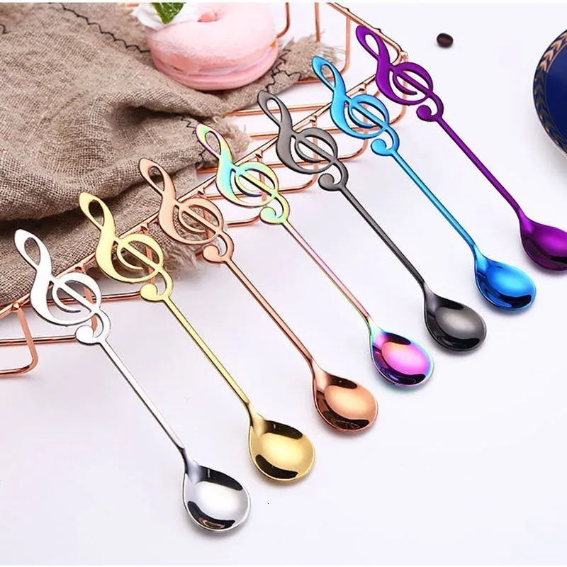 Музыкальная нотка кофейная ложка из нержавеющей стали чайные ложки для