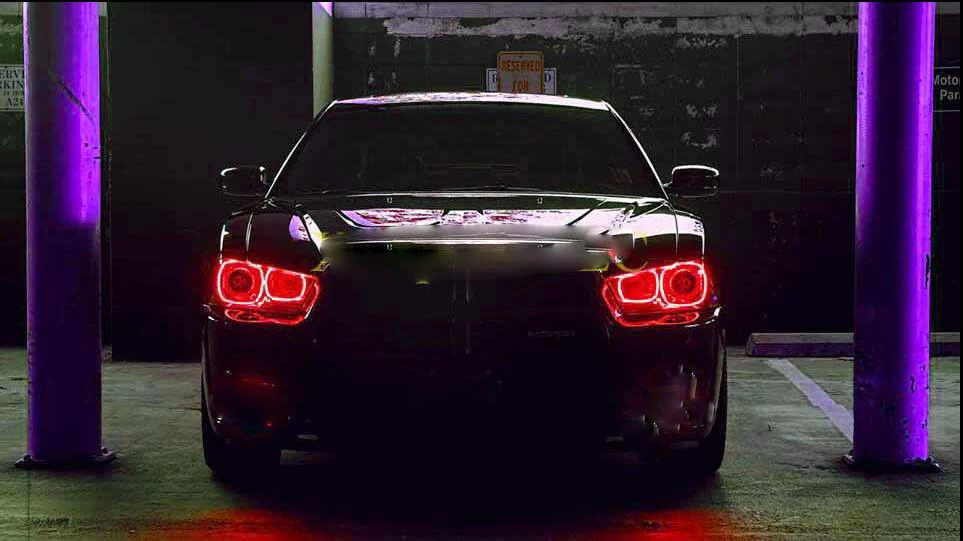 Для Dodge charger 16 видов цветов светодиодные фары rgb halo angel eyes комплект аксессуары для стайлинга автомобилей 2011 2012 2013