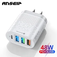 Зарядное устройство ANSEIP сетевое с USB-портами и поддержкой быстрой зарядки, 48 Вт