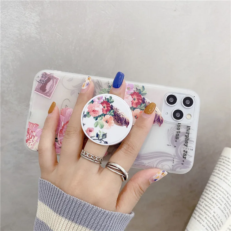 Прозрачный чехол из ТПУ с подставкой для iPhone 12pro Max 11pro Xs 7 8 Plus | Мобильные телефоны