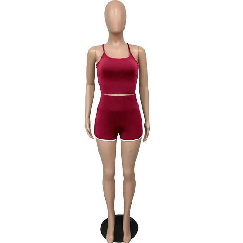 

ZKYZWX Sexy Sports Women Summer Two Piece Set Sweatsuit Solid Sling Tank Tops Fashion Jogger Streetpants Fitness Outfits Suits