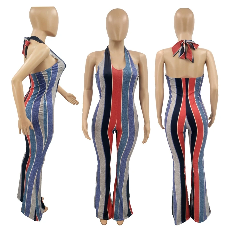 

Sexy Slim-fit Printed Jumpsuit Flared Pants Y2k Harajuku Clothing Clubwear Party One Piece Outfit Jumpsuits for Women Wholesale