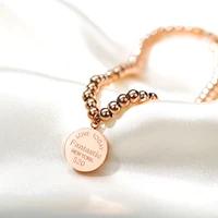 korean version love couple womens rose gold plated ball chain simple heart shaped steel bracelet for lady fashion new arrivals