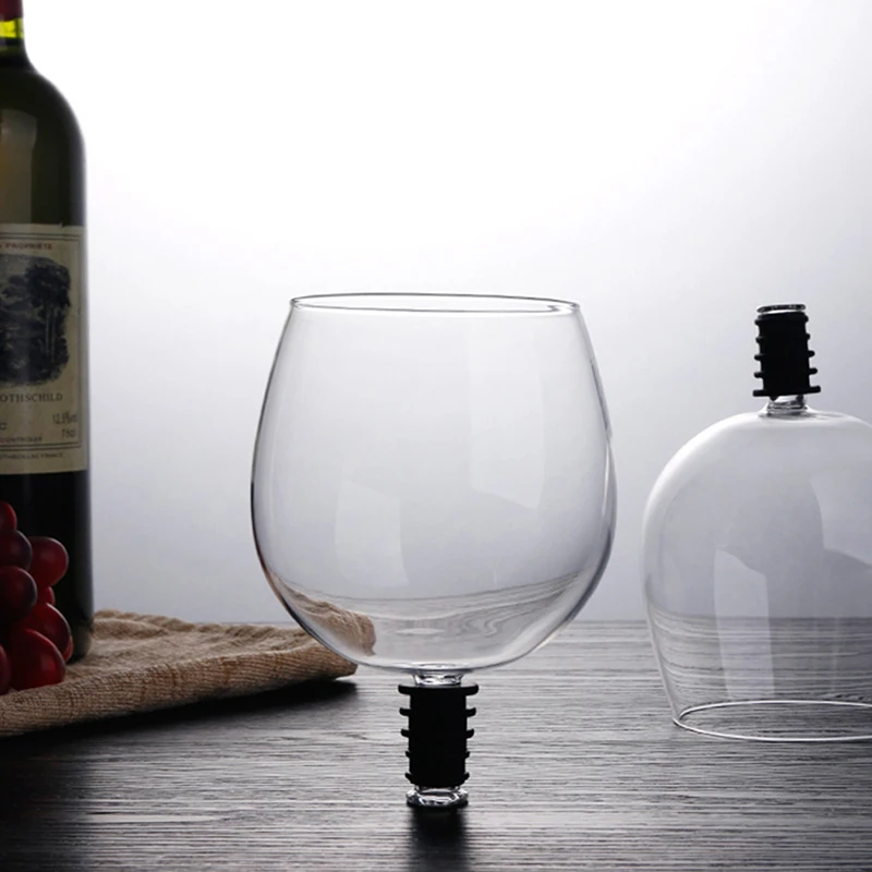 

Creative Red Wine Champagne Glass Cup with Silicone Seal Drink Directly from Bottle Party Bar Tool Crystal Glass Cup
