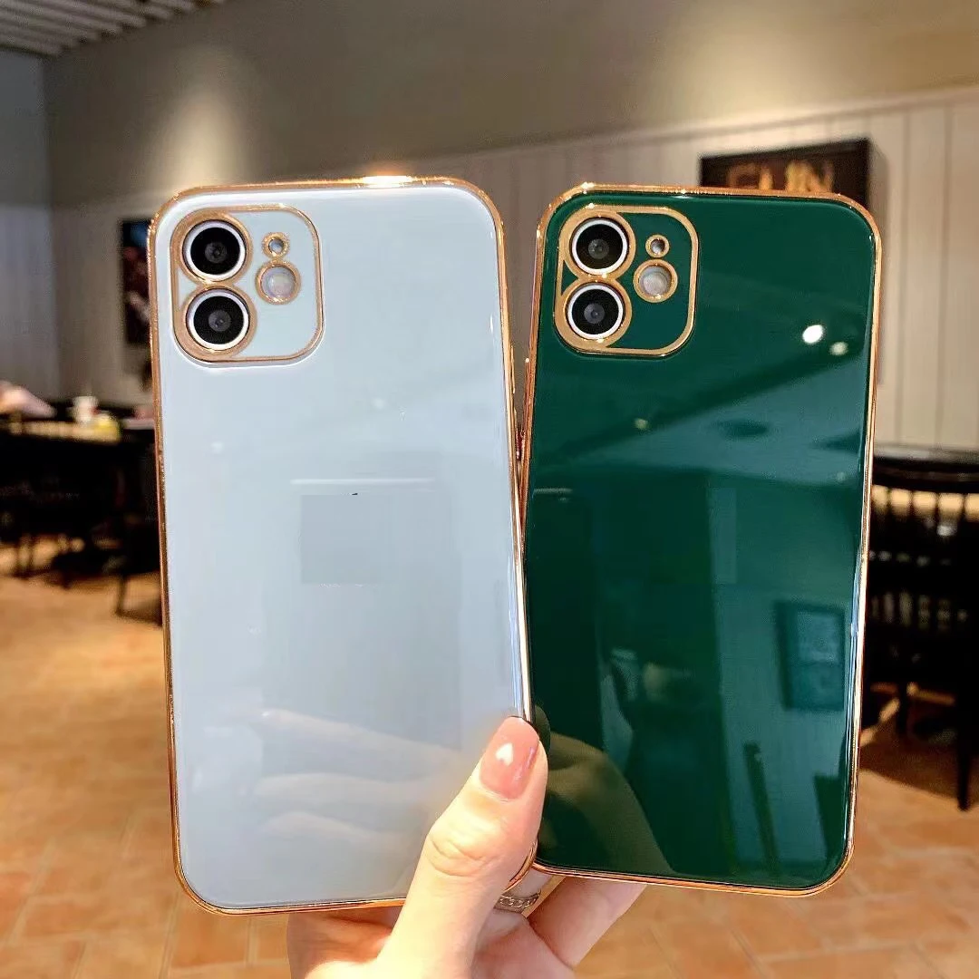 

Tempered Glass Case for iPhone 11 12 Pro 7 8 6 6S Plus XR X XS Max 12 Mini SE 2020 Electroplating Cover Phone Clear Coque Funda