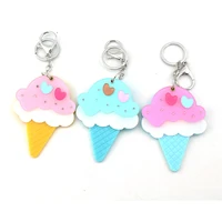 e ling keychain cute ice cream key ring flower mirror keychain female bag pendant for girl