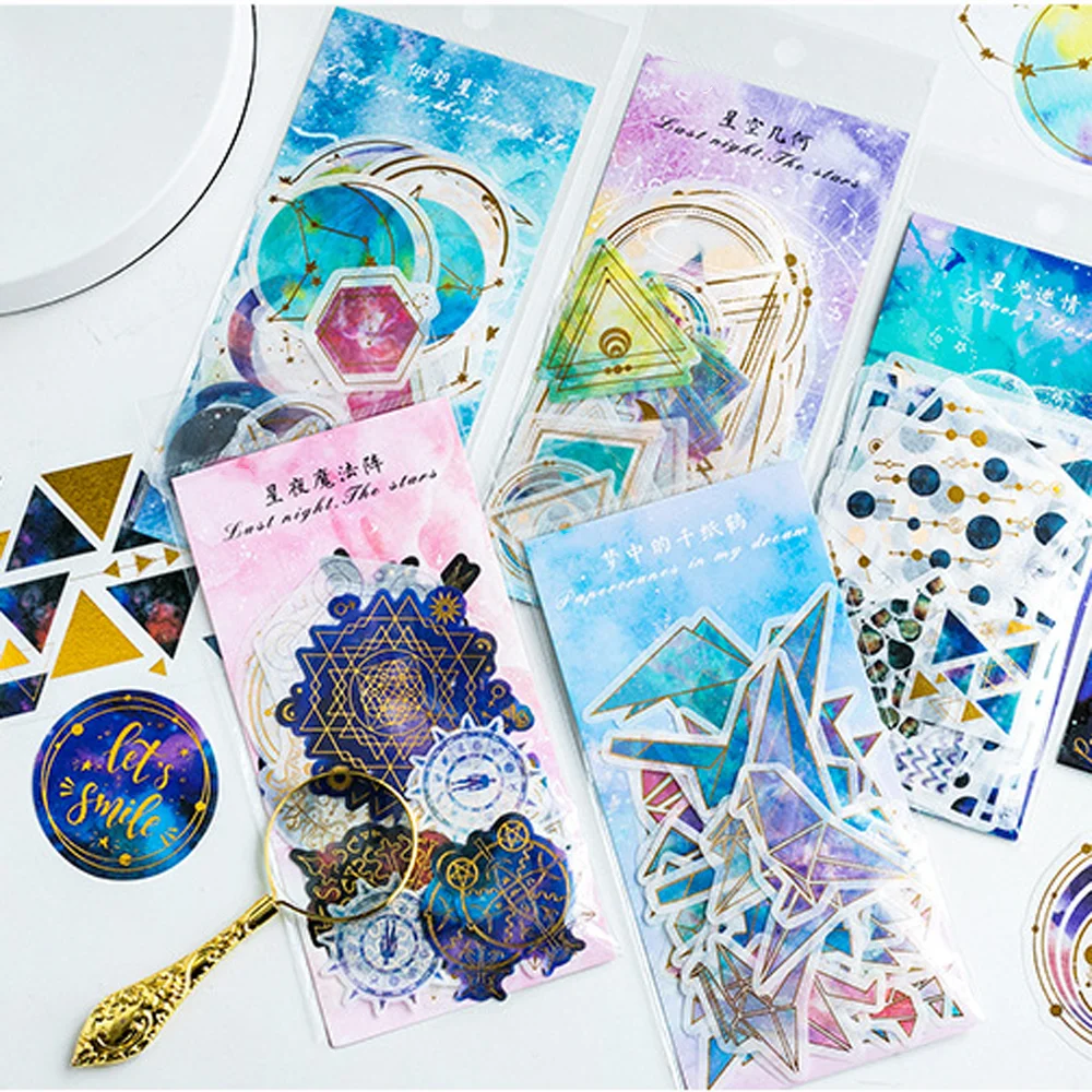 

60 Sheets / Bao Xingchen Series Stickers Galaxy Mobile Phone Paper Paper Sticker Scrapbook Album Decorative Stationery Stickers