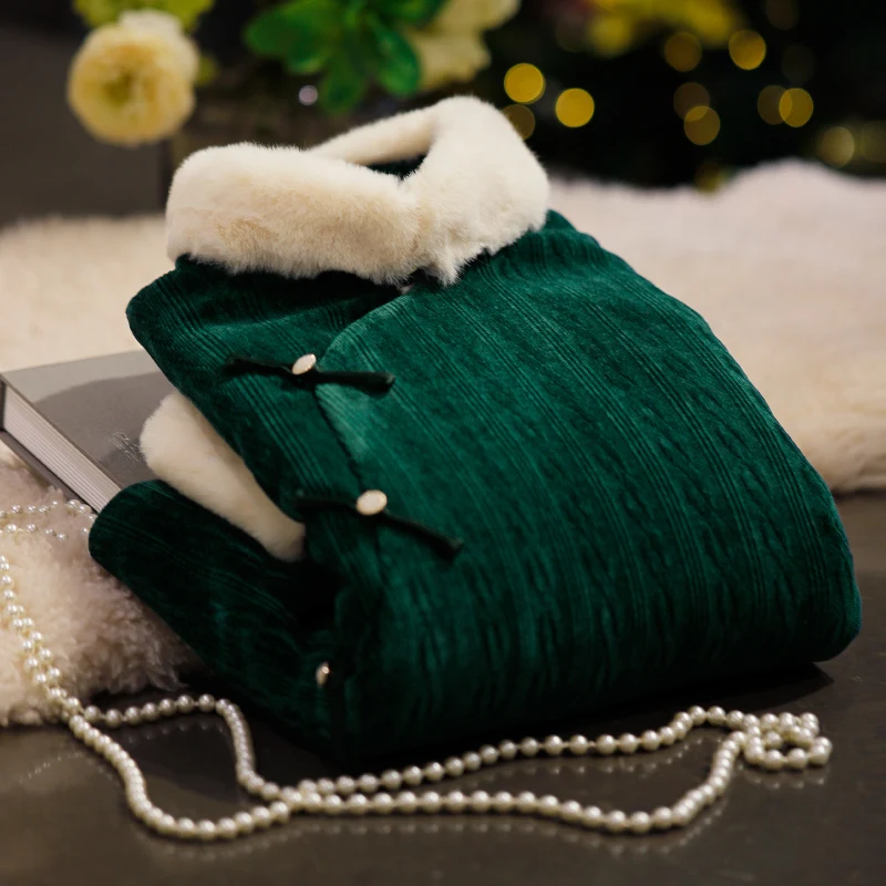 

2021, the new Chinese style restoring ancient ways improved Chinese wind thickening tangzhuang jackets coat for winter