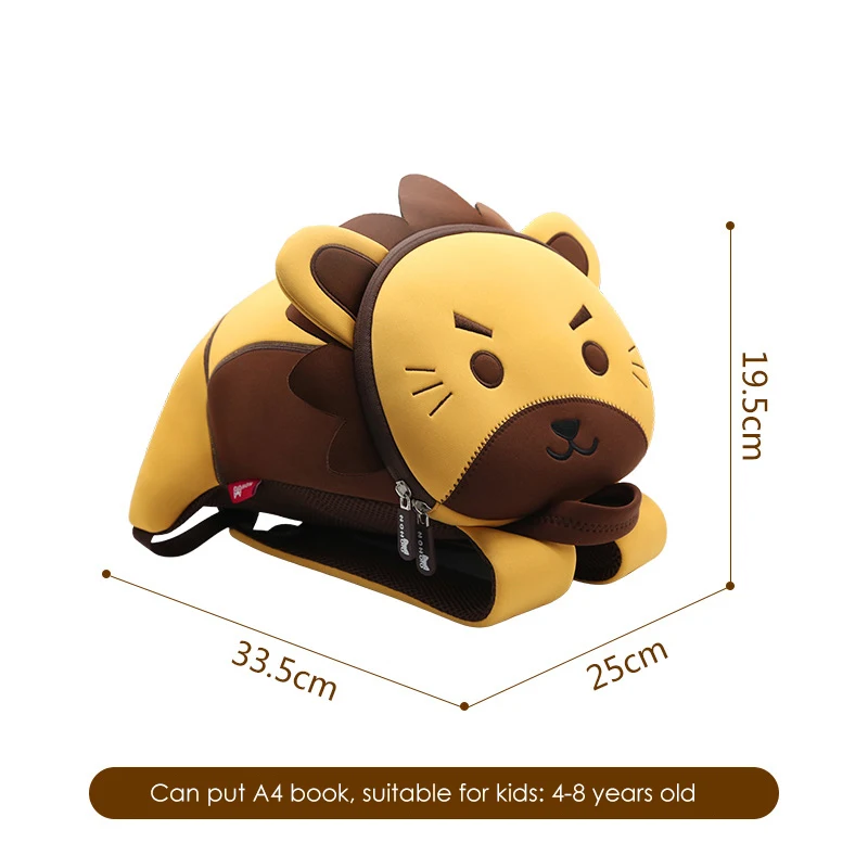 2019 New Children School Backpacks Cartoon Lion Kids School Bags for Girls Boys Toddler Child Animals Backpacks Mochila Escolar