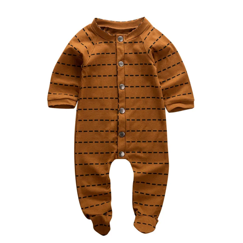 

New Striped Newborn Kids Boy Girls Footies Jumpsuits Long Sleeve Romper Playsuits Long sleeve Cotton Soft Outfits Clothes Autumn