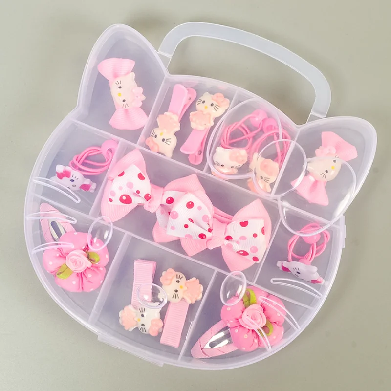 

New Children Hair Clips Set Cute Baby Girls Elastic Hair Bands with Storage Box Fashion Girls Headbands Baby Hair Accessories