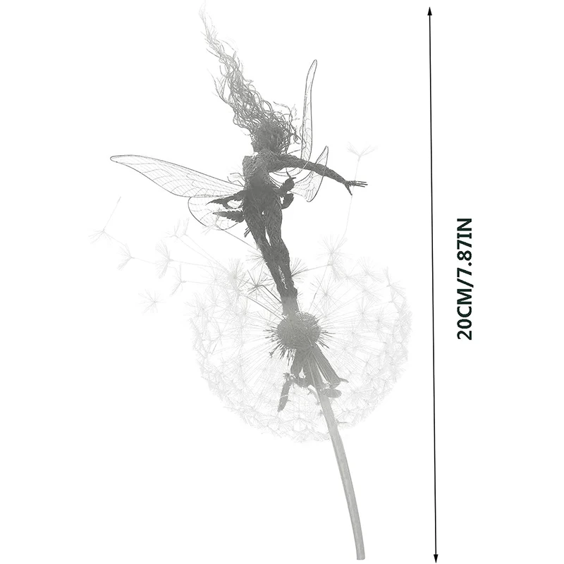 

Garden Fairy Dancing With Dandelion Steel Wire Statue Sculpture Ornaments Figurine Fairies Pixies Decor Ornaments Garden Supplie