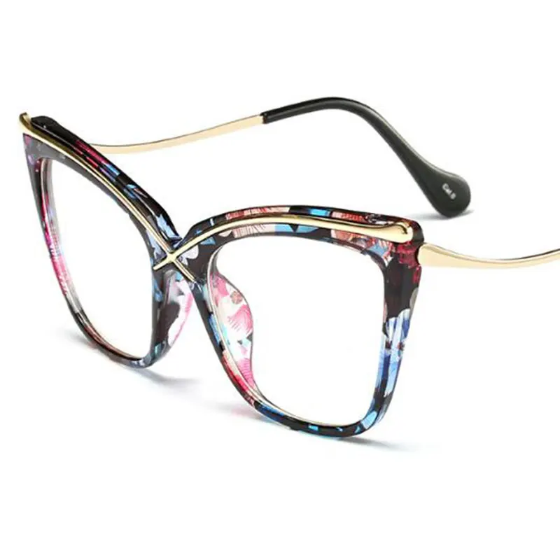 Большие прозрачные очки кошачий глаз винтажные Ретро стиль оптические оправа