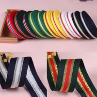 3m 25mm width gold silver red stripes nylon webbings ribbons soft belt tension diy sewing lace trim waist band garment accessory