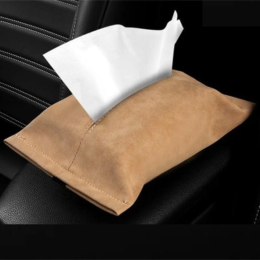 

Universal Car PU Leather Tissue Box Napkin Holder Sun Visor Hanging Seat Back Tissue Storage Box