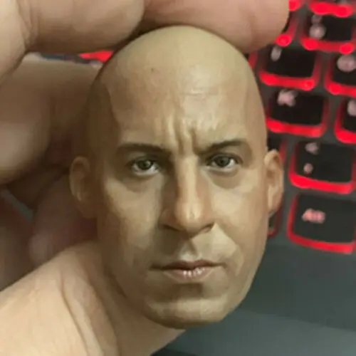 

1/6 Scale Bald Man Vin Diesel Head Sculpture PVC Carving For 12" Action Figure Male Model Body