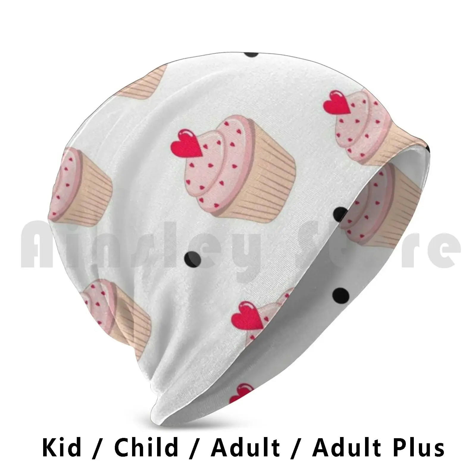 

Cake Pattern Beanies Knit Hat Hip Hop Donut Dessert Food Sweet Homemade Bakery Ring Hole Sugar Chocolate Milk