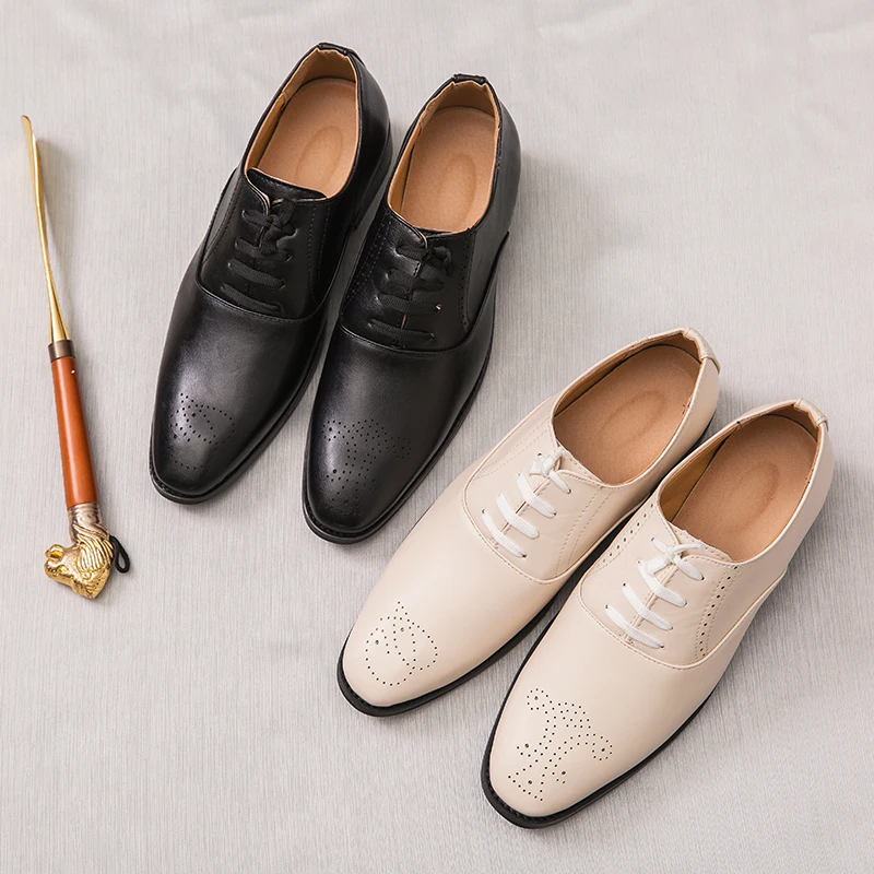 Высококачественные кожаные удобные деловые туфли высокого качества на осень и