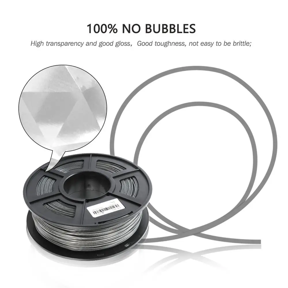 SUNLU PETG 3D-принтеры нити 1,75 мм 1 кг/2.2LB катушки черный ПЭТ принтер Материал