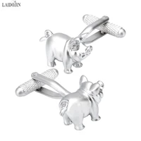 laidojin personality cute pig cufflinks for mens high quality french shirt metal wedding groom cuff links brand jewelry gift