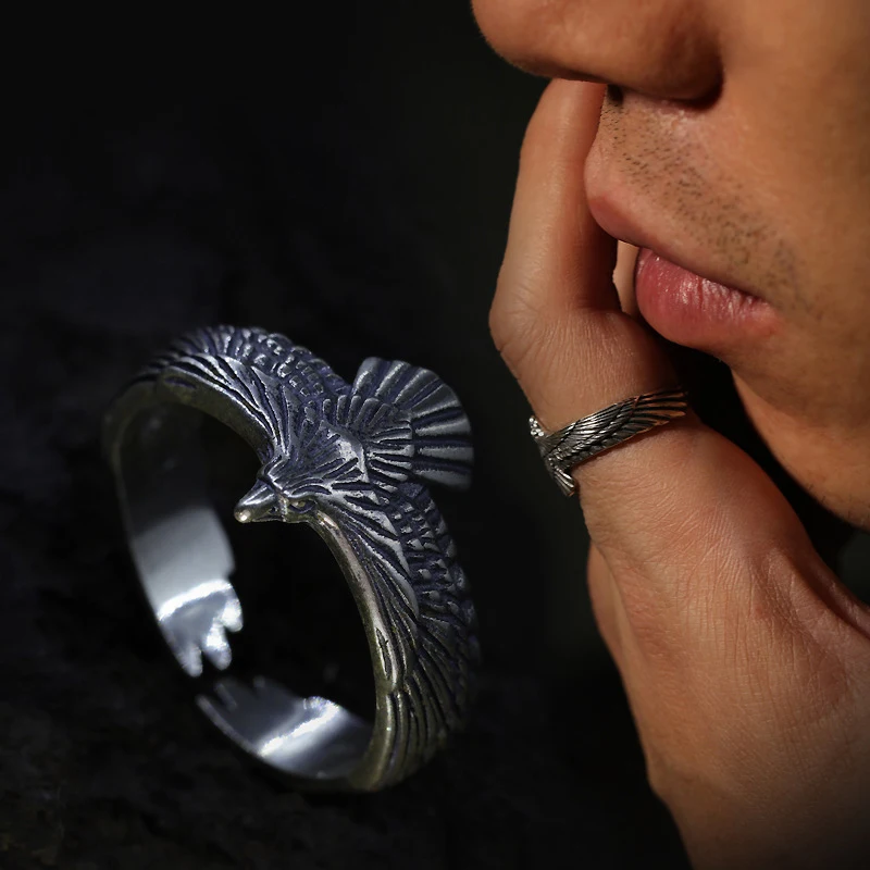 

Vintage Eagle Ring Copper Personality Adjustable Couple Jewelry Animal Accessories Gift Wholesale