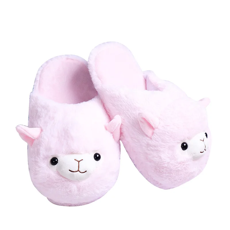 

Explosion style cute colorful alpaca autumn and winter plush warm shoes girls heart bedroom shoes warm domestic warm shoes boys