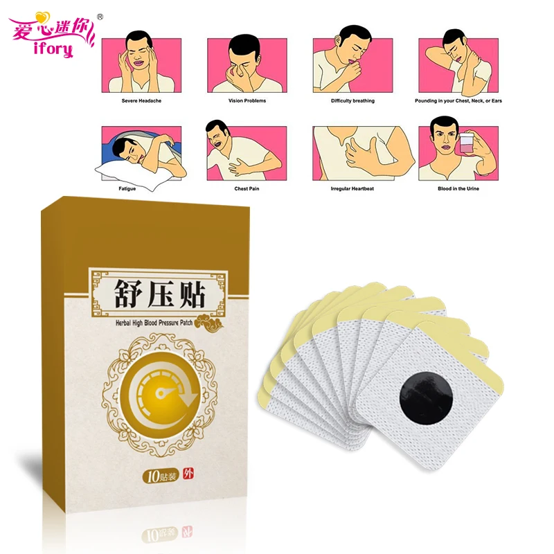 Ifory 10 шт = 1 коробка гипертония Патч китайский из трав медицинская наклейка