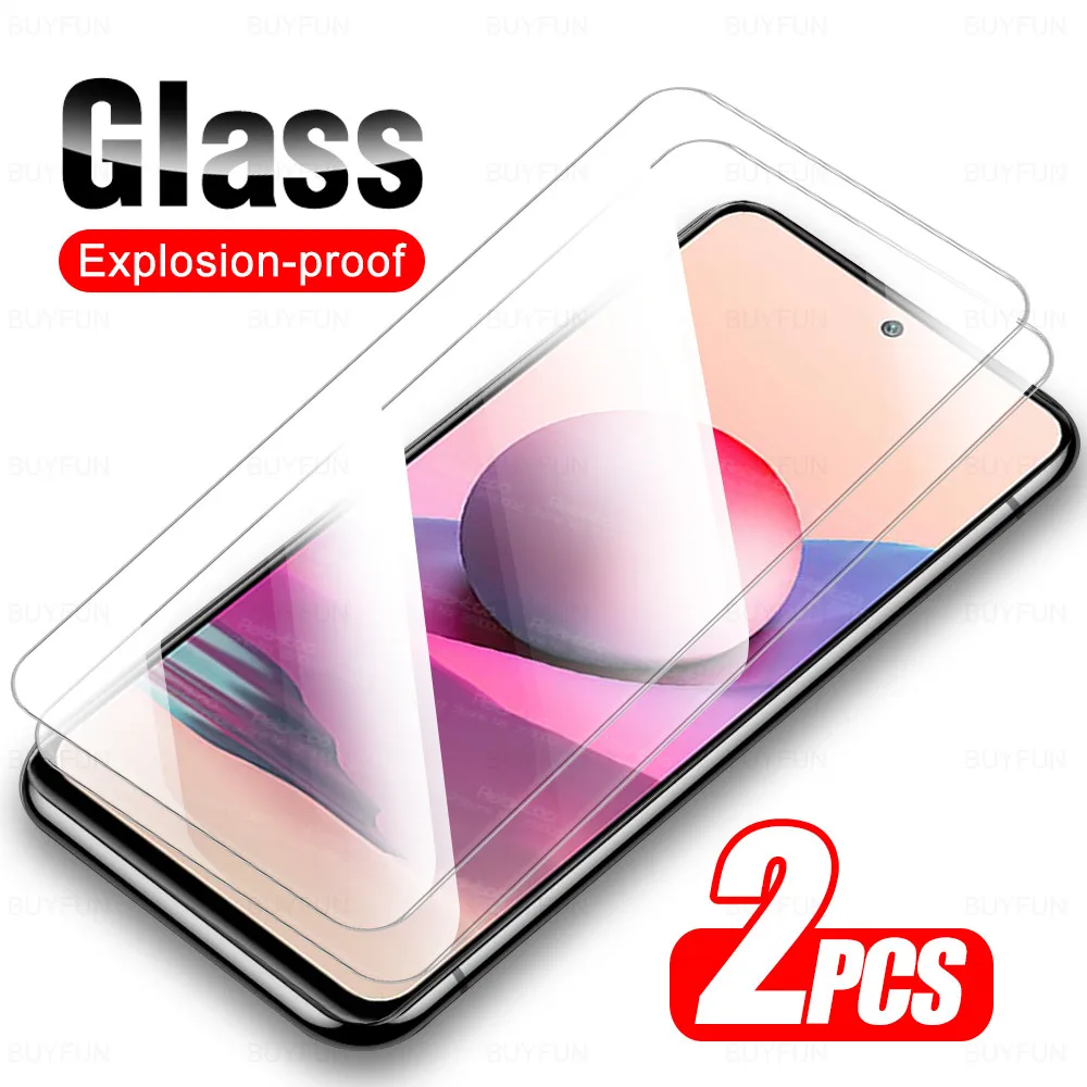 Buy For Redmi Note 10s Glass 2Pcs Protective Tempered Xiaomi 10 s Note10s Note10 4G Screen Protector Cover Film on
