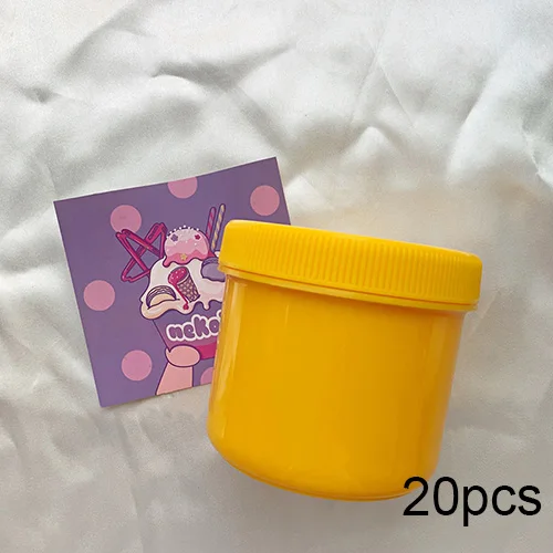 250ml Yellow 20pcs Happy monkey 10/20 штук Slime Контейнеры Коробки 150/250 мл Пластик хранения коробка из полипропилена для пушистое облако Clear Slime глина - Цвет: 250ml Yellow 20pcs