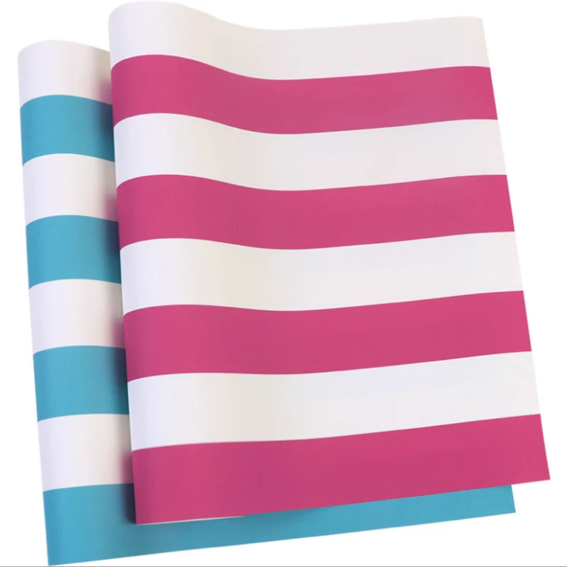 Обои beibehang в средиземноморском стиле с синими и розовыми вертикальными полосками