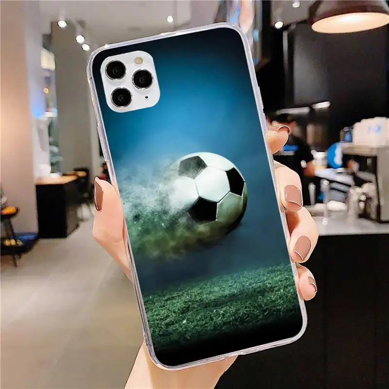 

Football Soccer Phone Case for iphone 11 12 Pro Max Clear Cover Xs X XR 7 8 6 6S Plus 5 5S SE 2020 Fundas Coque Etui