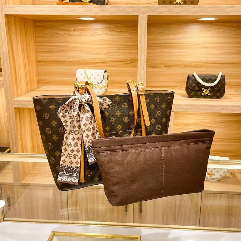 Real Cowhide Large-capacity Composite Bags Women 2021 New Classic All-match Print Underarm Totes Casual Shopping Handbags Gg Cc