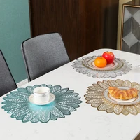 6pcs flower shape table mat christmas gift pad napkin placemat cup cookware coaster doily kitchen insulation mat pvc placemat
